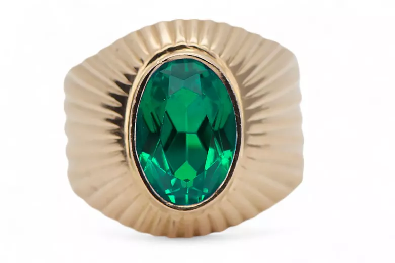 Original Vintage 14K Rose Gold Emerald Ring Vintage Jewlery vrc127r